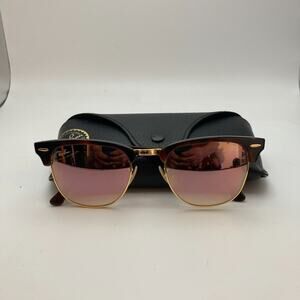 Ray-Ban Sunglasses RB3016 Clubmaster Classic Tortoise Frame Mirrored Lenses 51mm